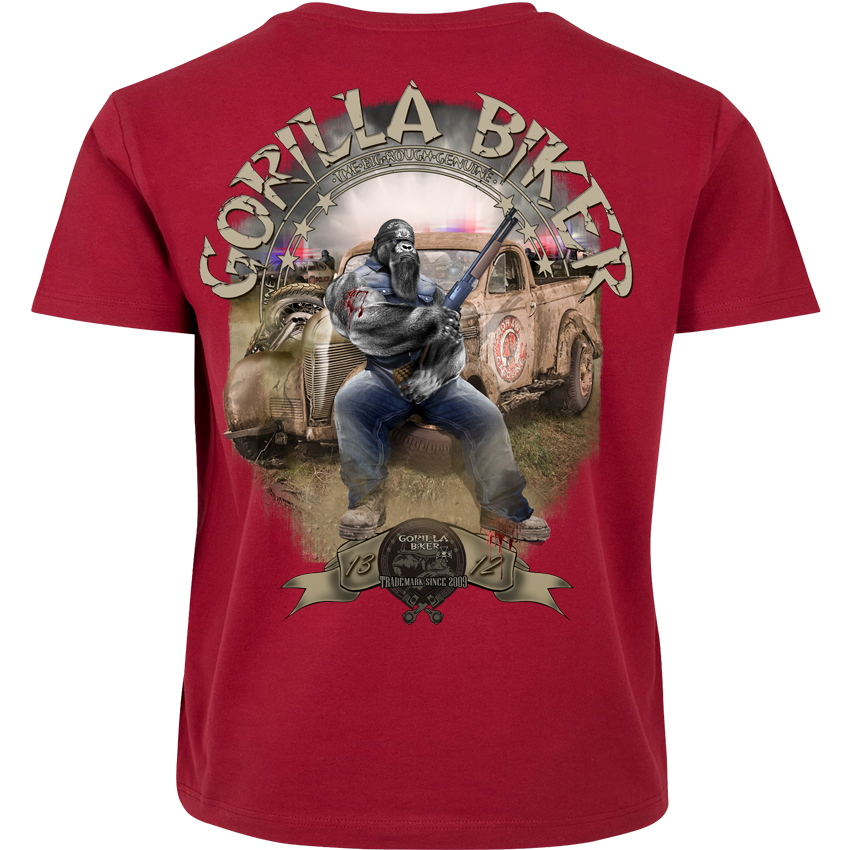 Gorilla Biker T-Shirt GB77 „Trouble“ – Backprint
