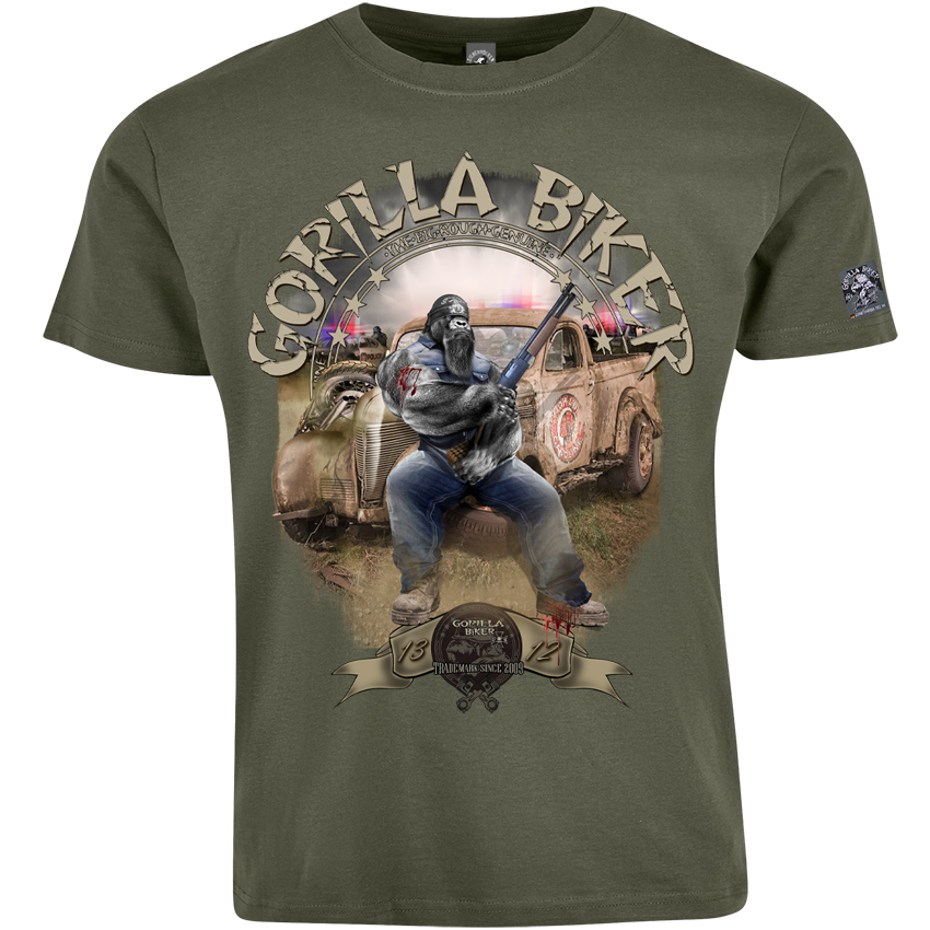 T-Shirt ( GB77 Gorilla Biker Trouble ) Frontprint