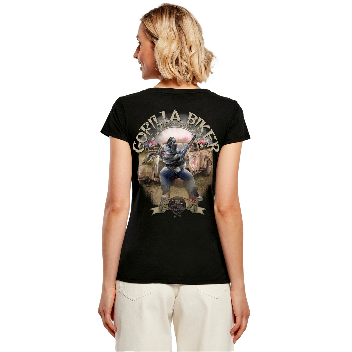 Gorilla Biker Damen-T-Shirt GB77 „Trouble“