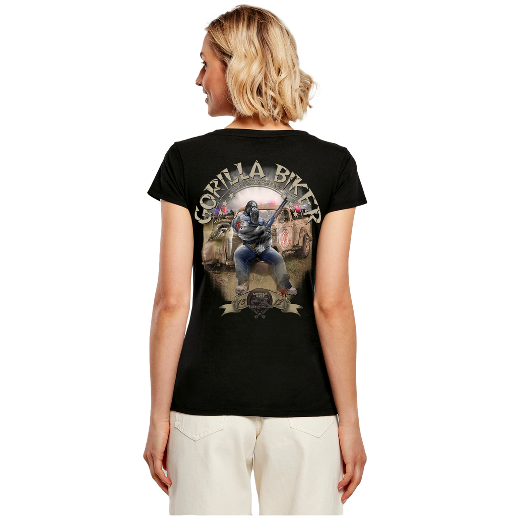 Damen T-Shirt ( Gorilla Biker GB77 Trouble )