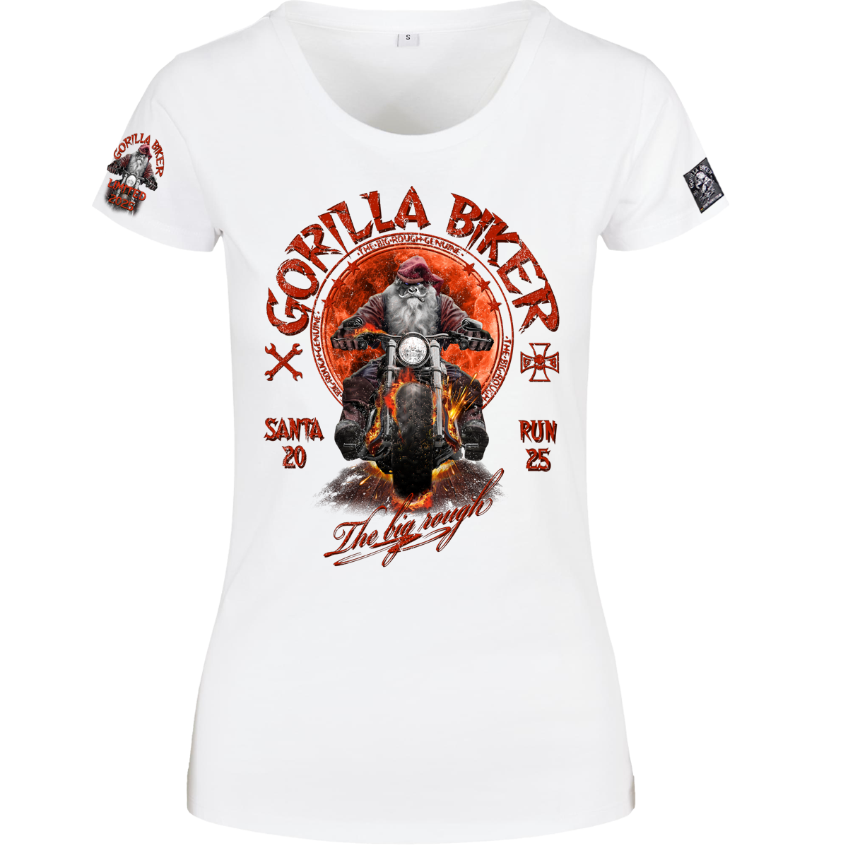 Limited Sonderdruck 2025 Damen T-Shirt ( Gorilla Biker GB87 Santa Rider  )