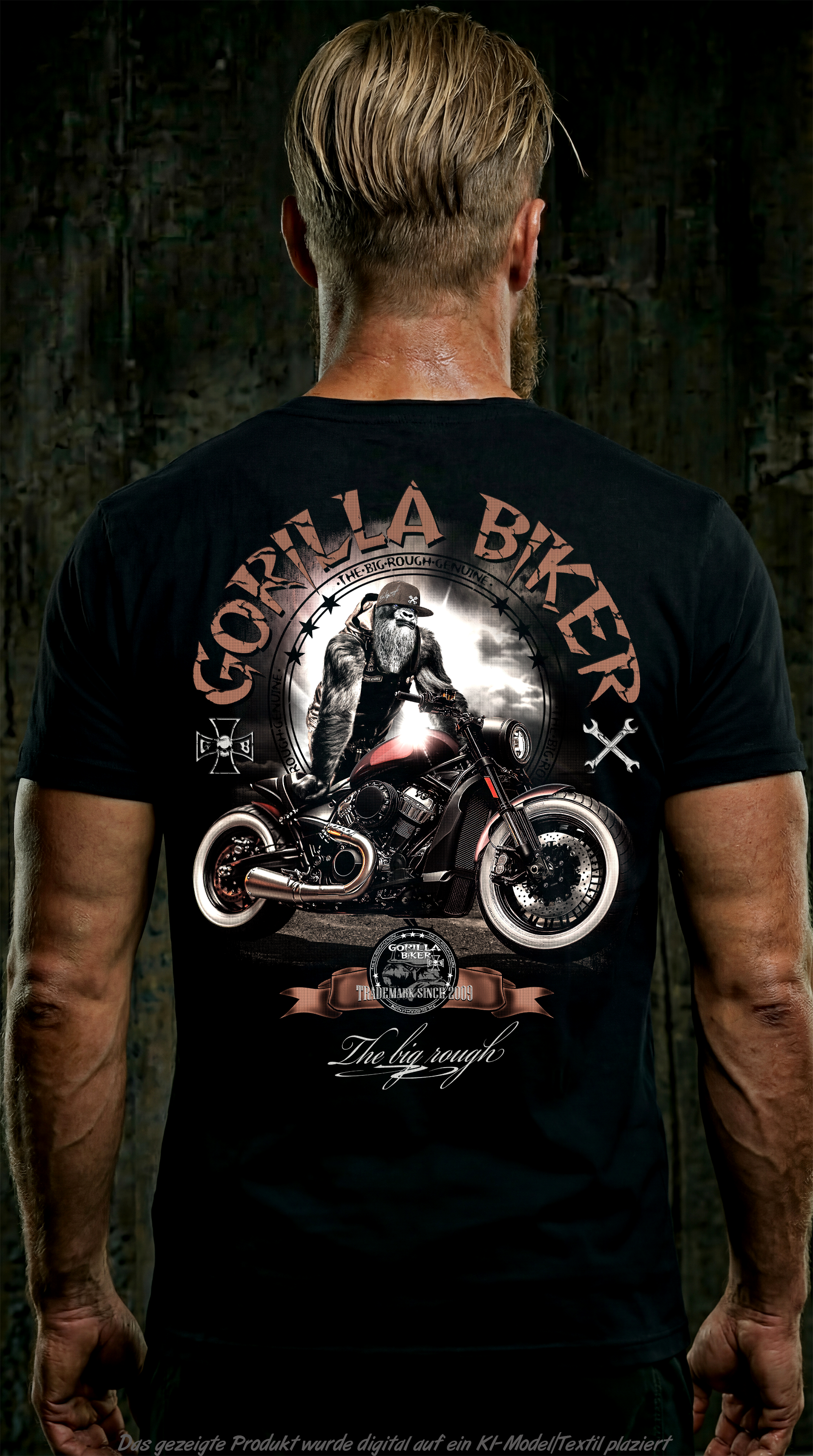 Gorilla Biker T-Shirt GB92 OldSchool – Rückenansicht