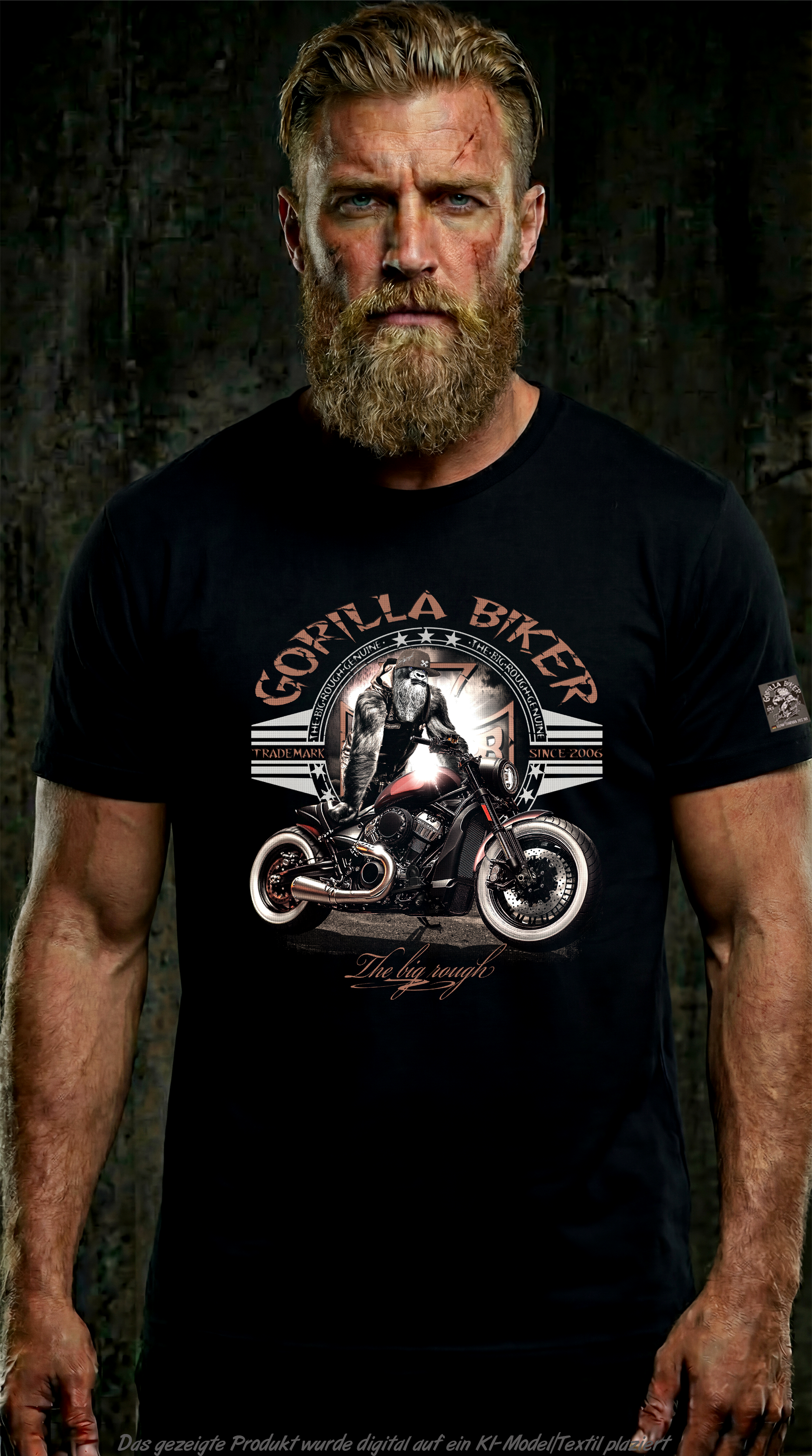 Gorilla Biker T-Shirt GB92 OldSchool – Vorderansicht