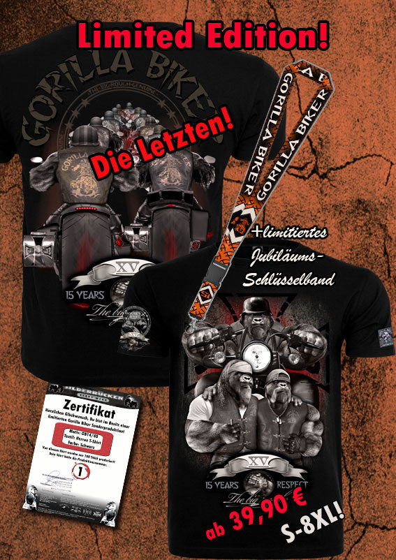 Limited Edition Herren T-Shirt ( Gorilla Biker GBJ3 )