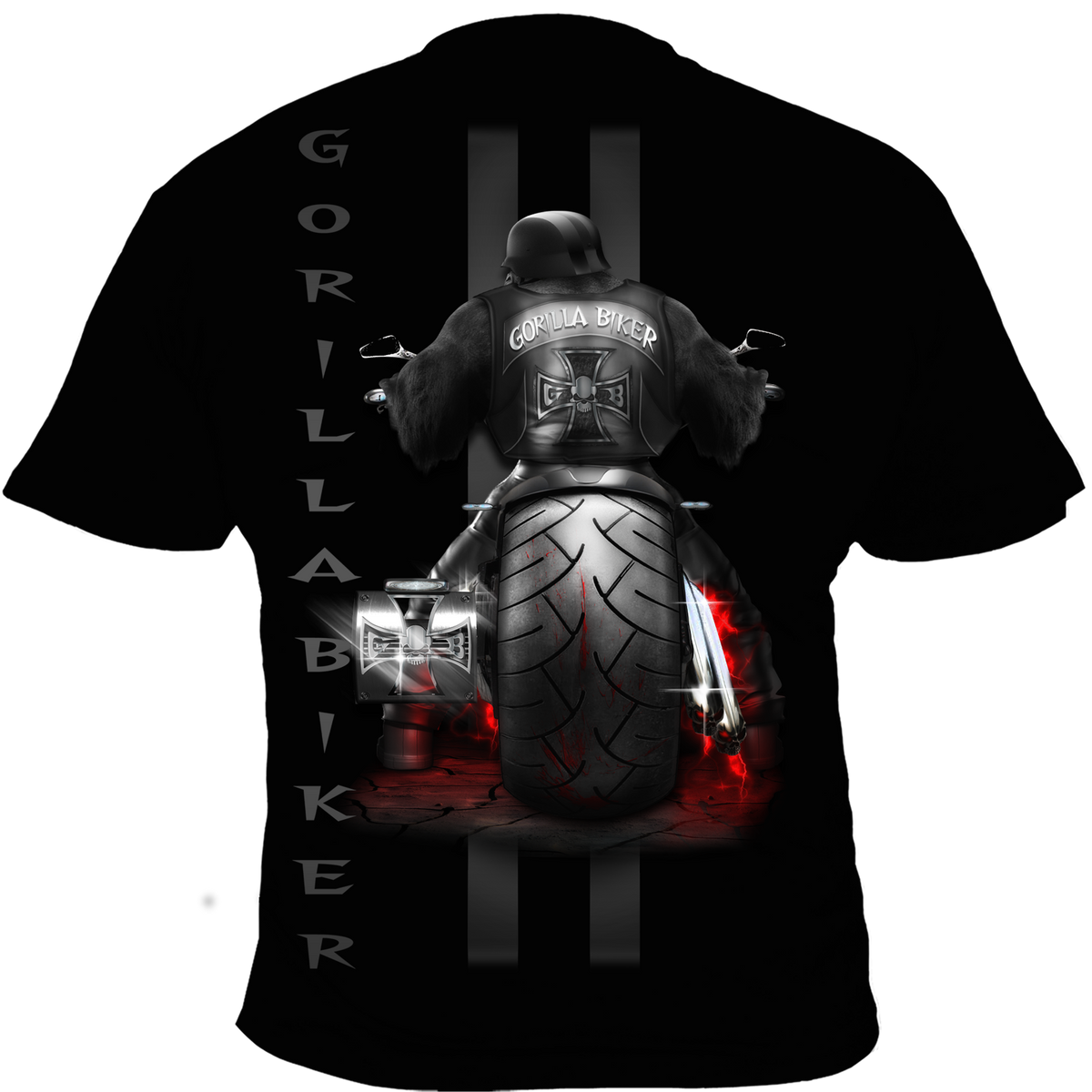 Gorilla Biker Herren-T-Shirt GBR1 „Big Wheel“
