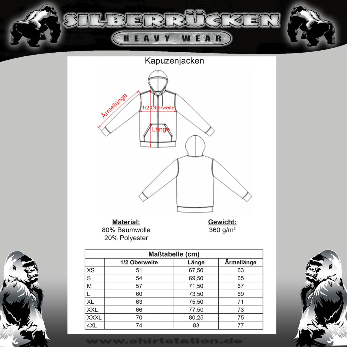 Gorilla Biker Kapuzenjacke GB77 „Trouble“