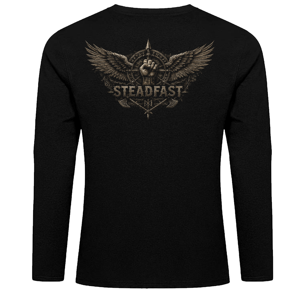 Steadfast Longsleeve SF Rückseite mit Flügel Faust Logo
