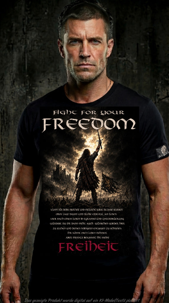 Steadfast T-Shirt SF10 Freedom Schwarz Frontdruck Krieger groß