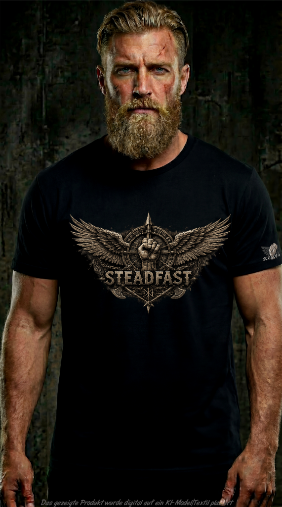 Steadfast T-Shirt SF10 Freedom Schwarz Vorderseite Wappen