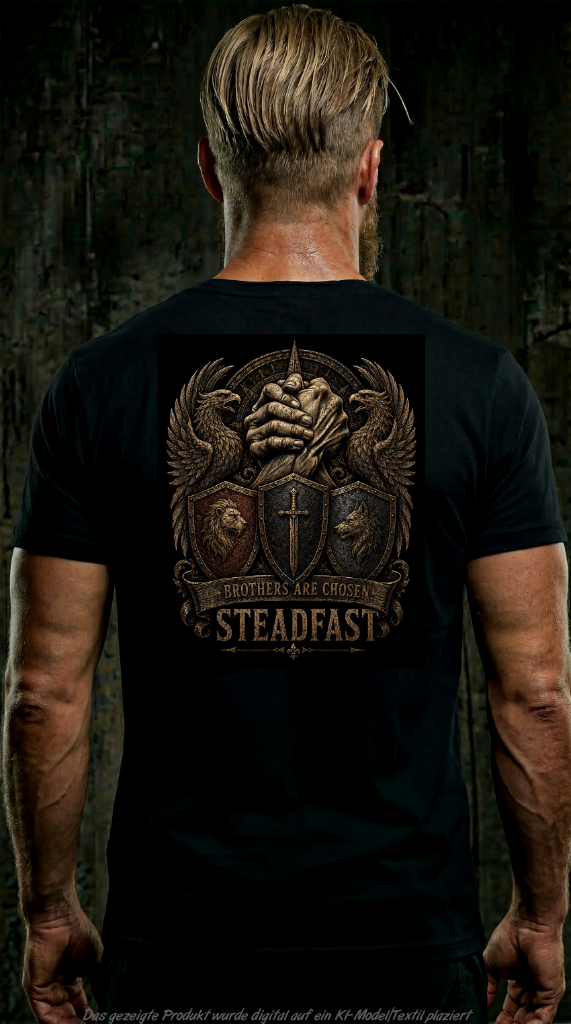 Steadfast T-Shirt SF11 Brothers are Chosen Schwarz Rückseite Wappen