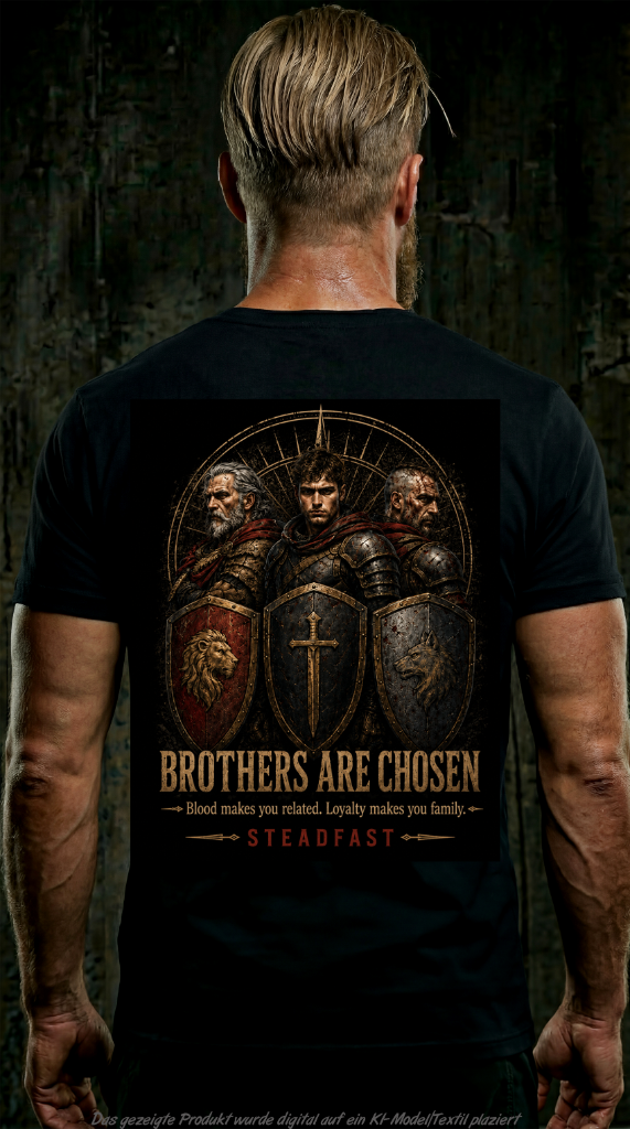 Steadfast T-Shirt SF11 Brothers are Chosen Schwarz Rückendruck Krieger groß