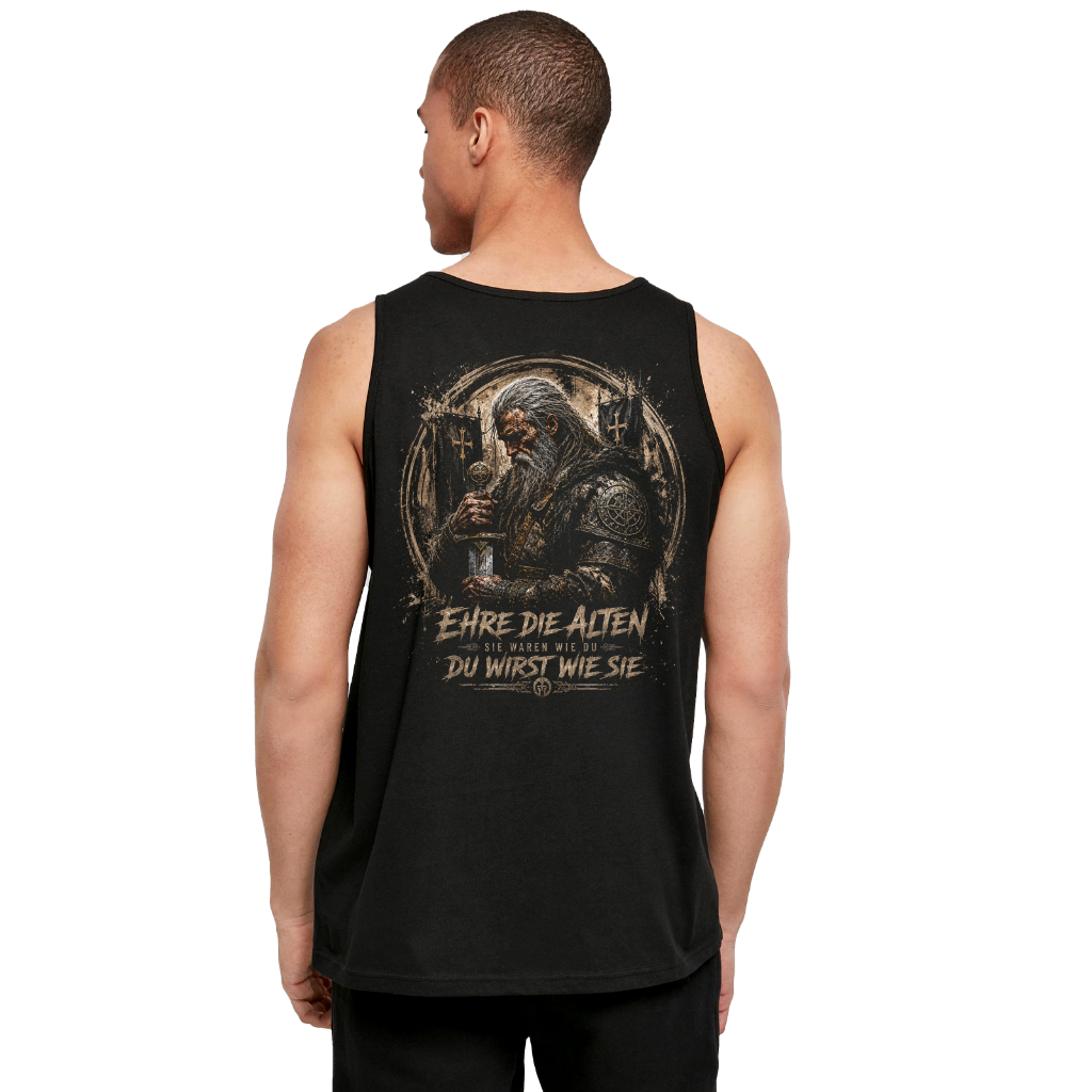 Steadfast Muskelshirt SF8 Ehre die Alten Schwarz Rückendruck groß