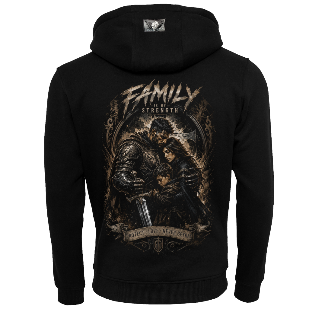 Steadfast Kapuzenjacke SF9 Family Is My Strength Schwarz Rückseite Motiv