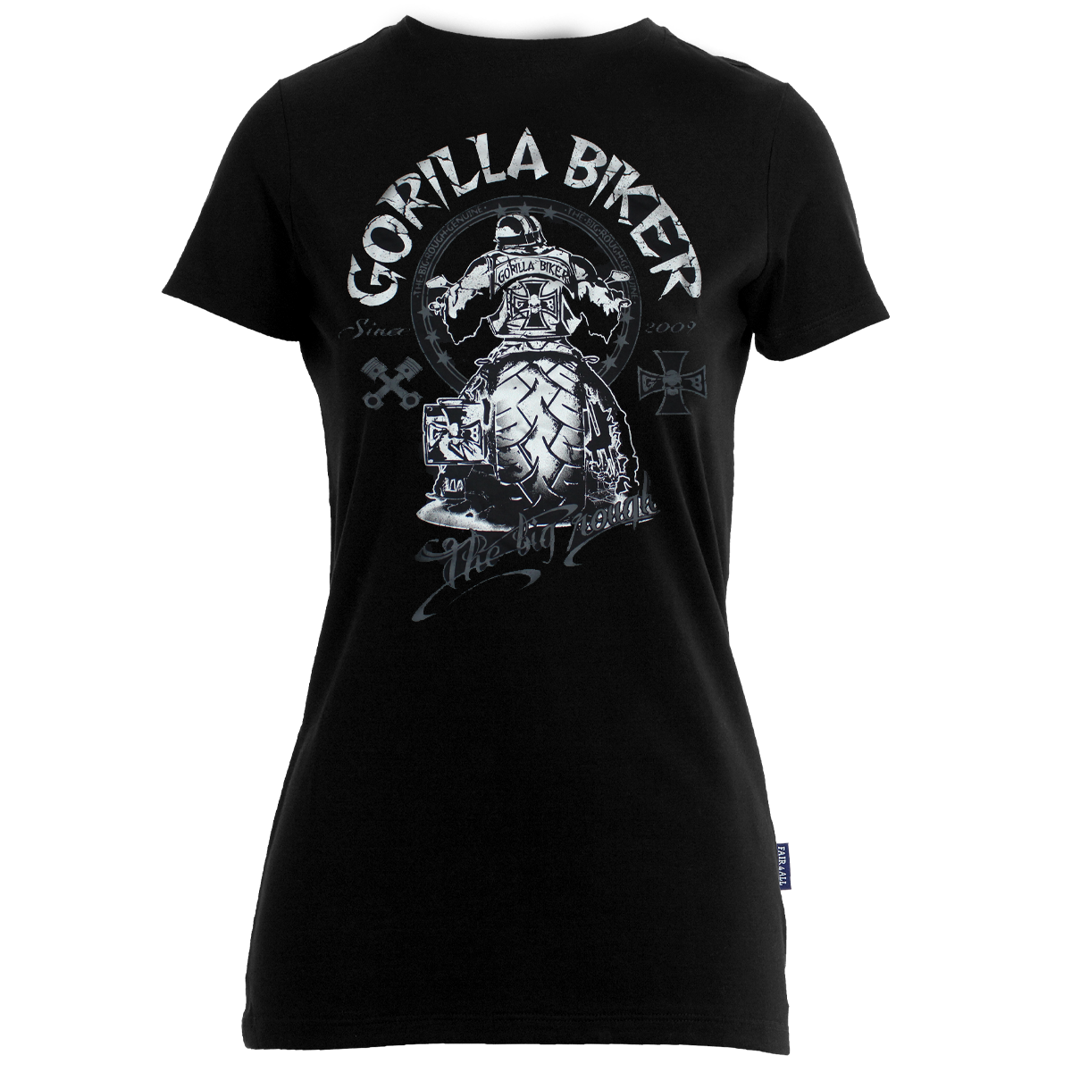 Lady V-Neck T-Shirt ( Gorilla Biker GB5SG Big Wheel )