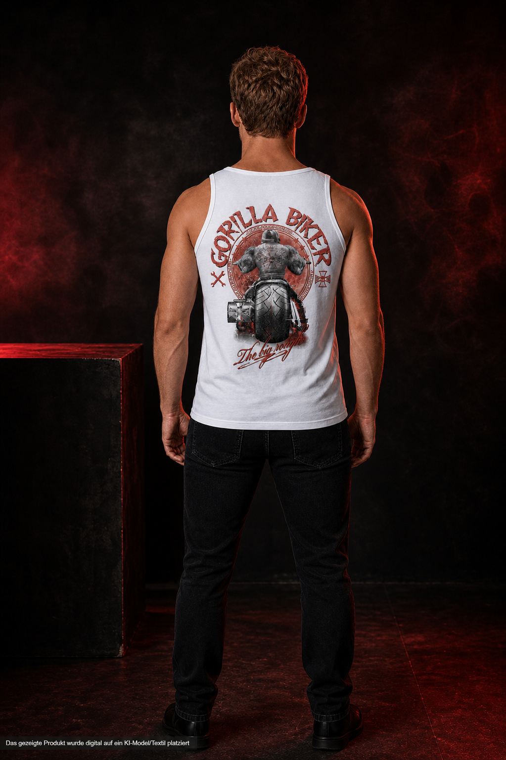 Gorilla Biker Limited Edition Tanktop GBL5659 weiß – Rückseite am Model