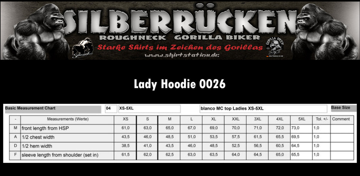 Gorilla Biker Damen-Kapuzenjacke GBGB „Germany“