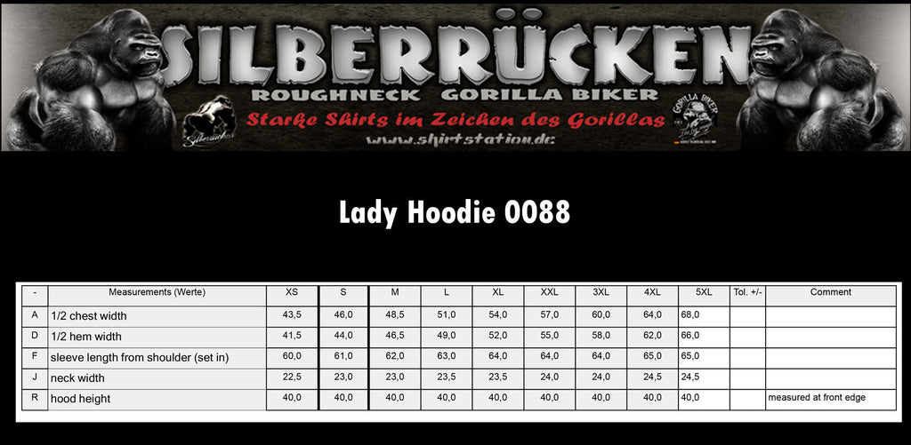 Damen Kapuzenjacke ( GB1SG Gorilla Biker Logo )