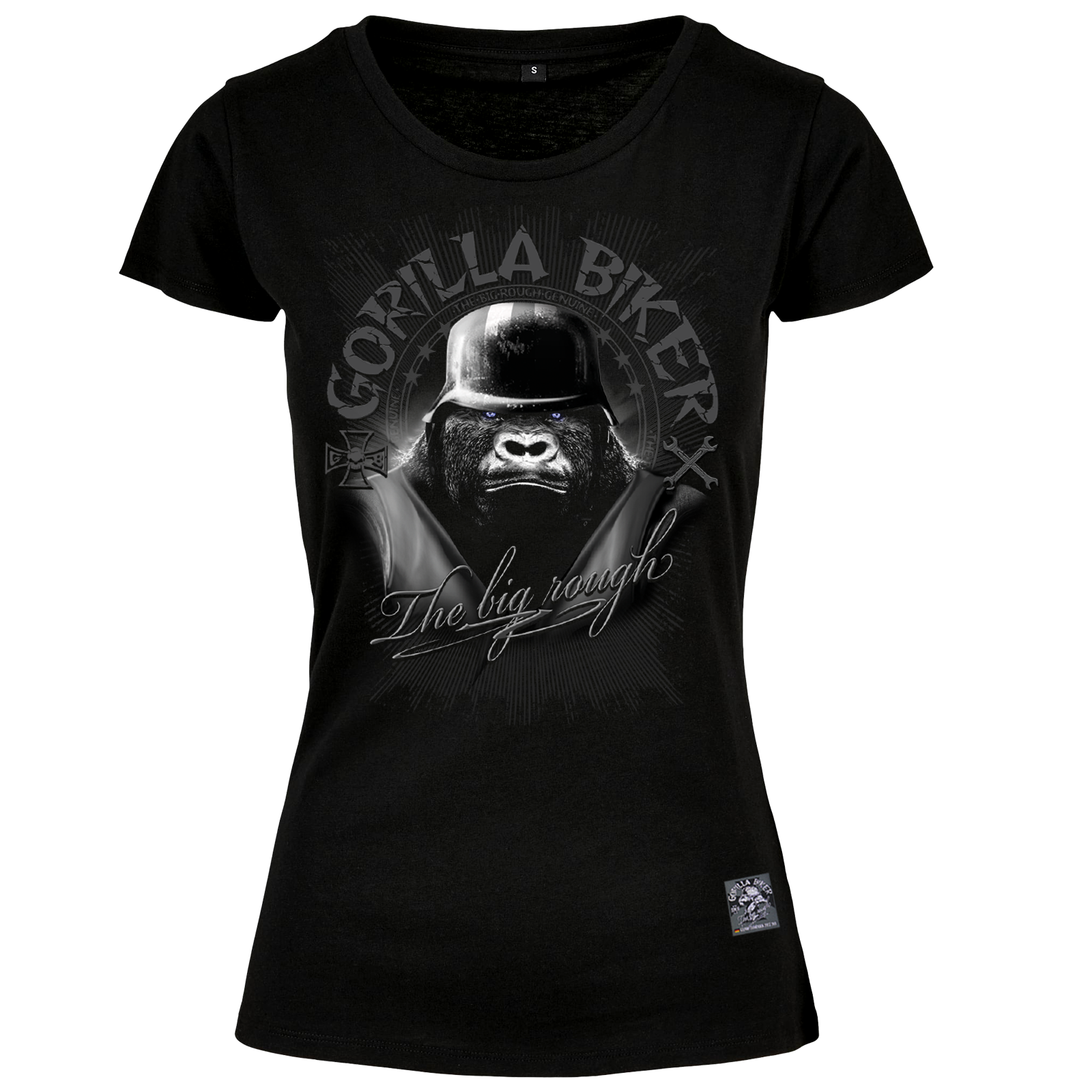 Damen T-Shirt ( Gorilla Biker GB37 Steel Helmet )