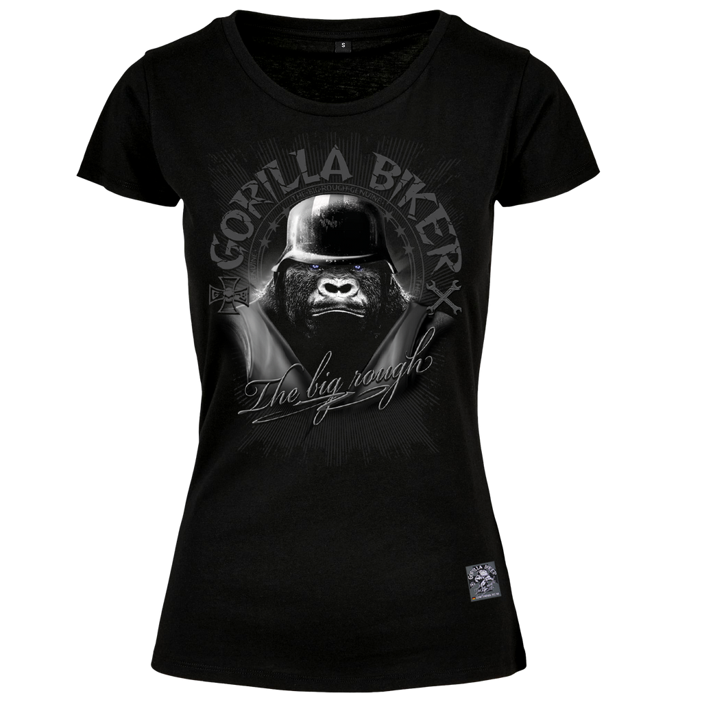 Damen T-Shirt ( Gorilla Biker GB37 Steel Helmet )