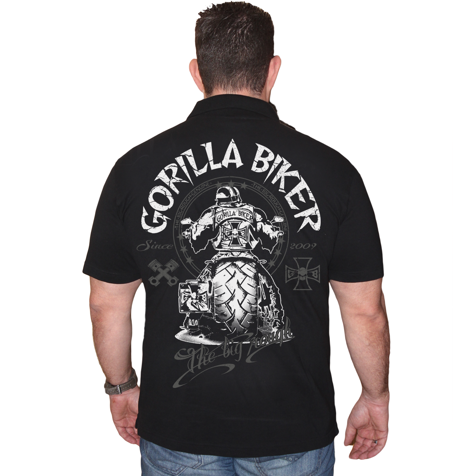 Herren Polo Shirt ( GBSG Gorilla Biker Big Wheel )