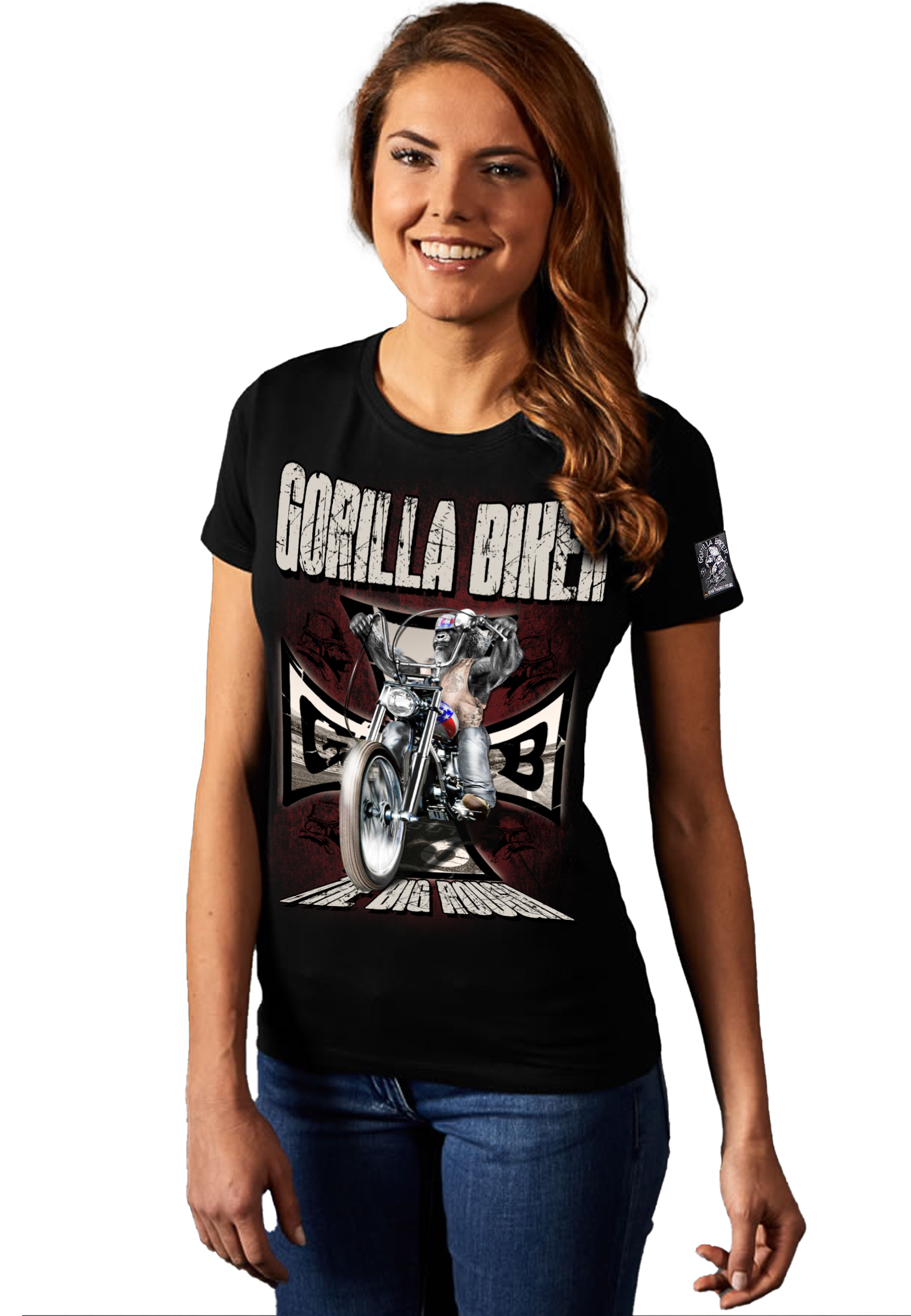 Damen T Shirt Gorilla Biker GB70 Easy Life Silberrucken e.K