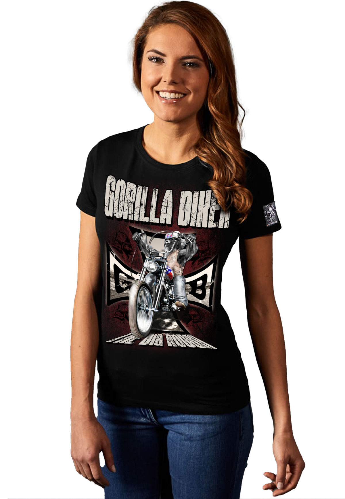 Damen TShirt ( Gorilla Biker GB70 Easy Life ) Silberrücken