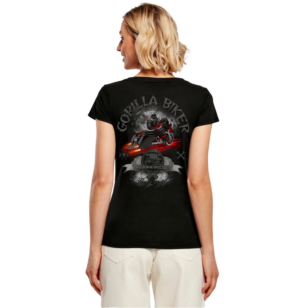 Gorilla Biker Damen-T-Shirt GB74R „Bad Bagger“ – Rückendruck