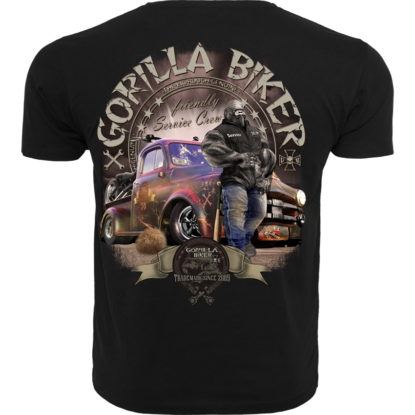 T-Shirt ( GB75 Gorilla Biker Friendly Service Crew ) Backprint