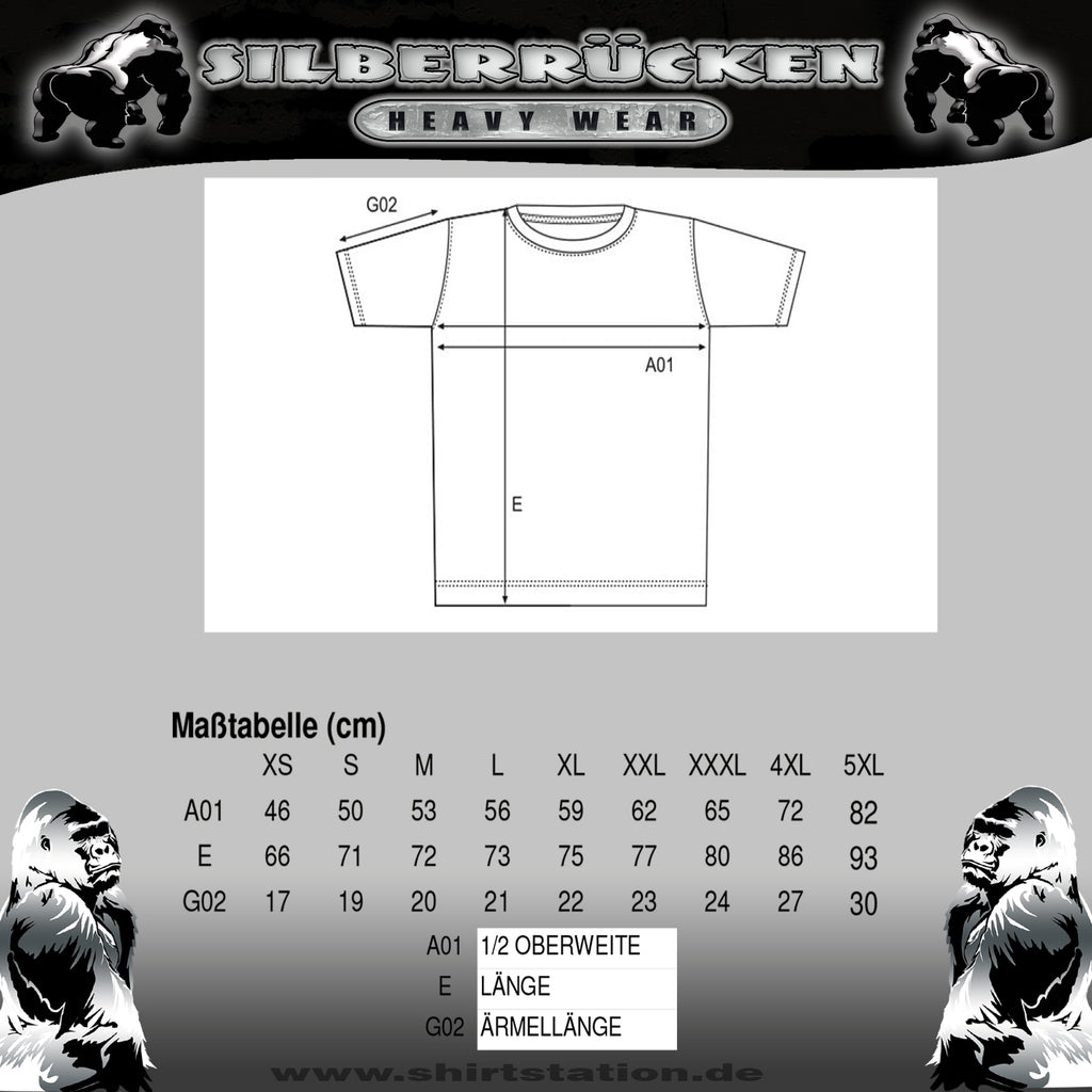 Herren T-Shirt ( SR140N Silberrücken Naturgewalt Neu )